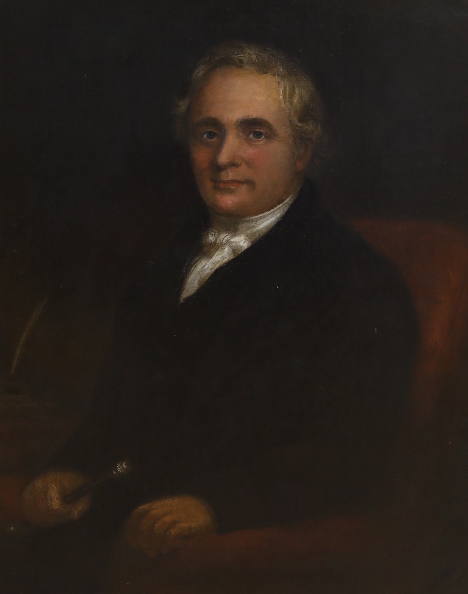 Hugh Patterson, oil on canvas, Half length portrait of Joseph Hamley, Mayor of Bodmin Town, Cornwall, 90 x 70cm